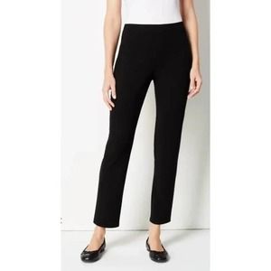 J. Jill Ponte Pants Slim Leg Size Medium Black Pull On Stretch Knit Comfortable